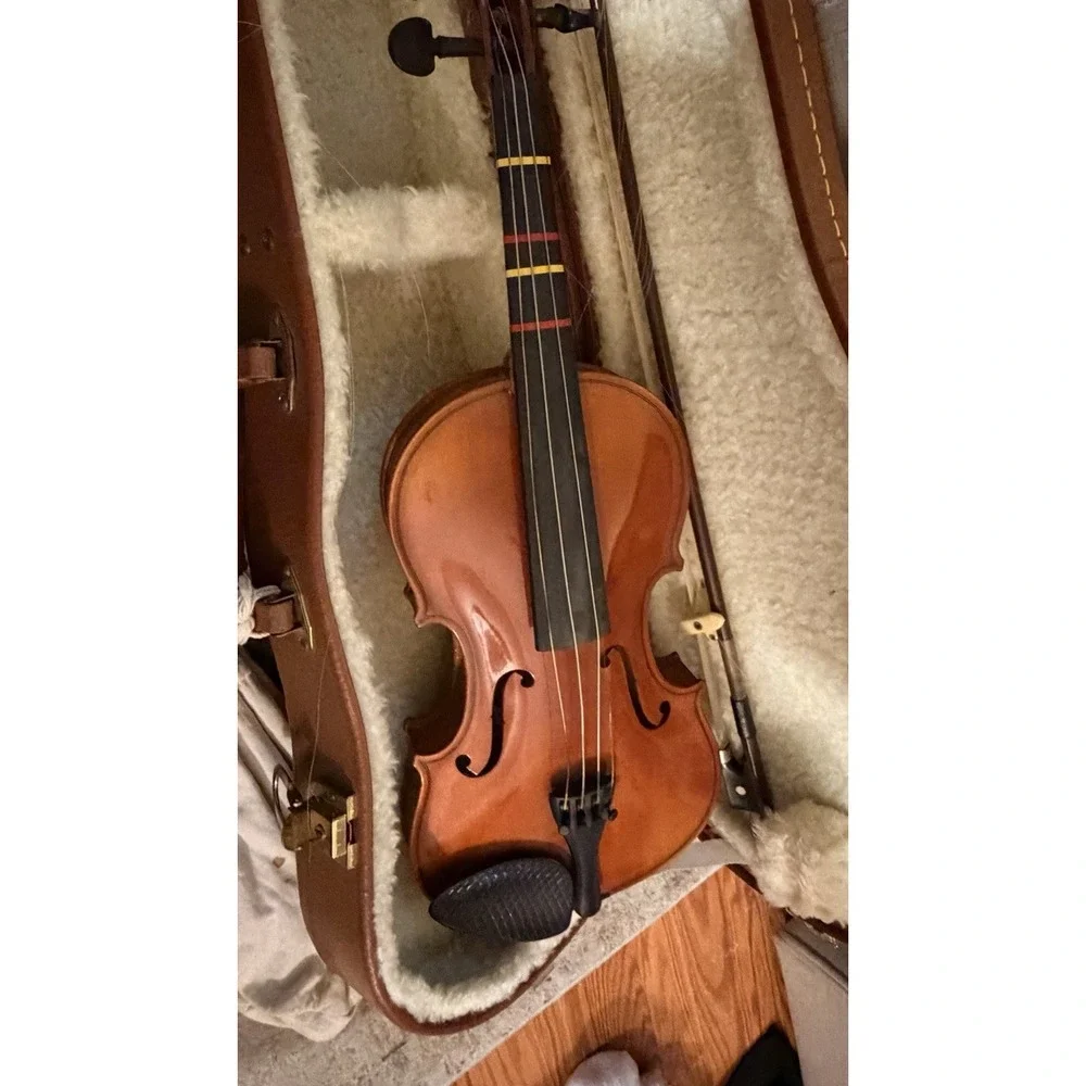 Josef Lidl 4/4 Violin Vintage Made In Luby Czechoslovakia With Case And Bow